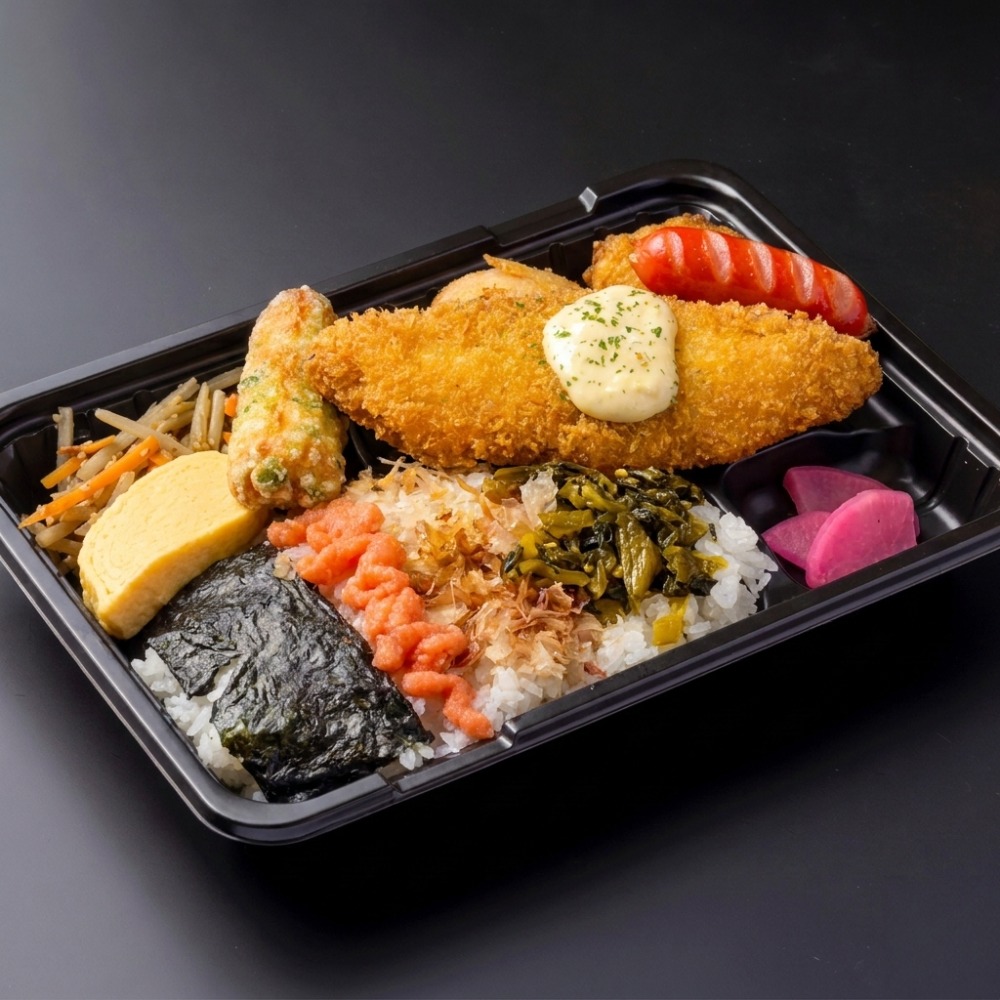 大きい白身フライ海苔弁当